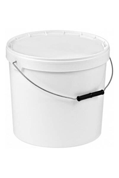 onomeus Găleată rotundă din plastic alb, de 20 l, cu capac cu clips și mâner ...