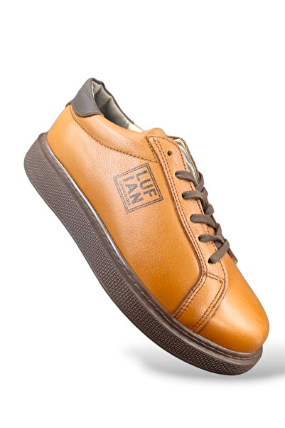abar classic Erkek iç dış hakiki deri taba renk sneaker ayakkabı dikişli ve suya dayanıklı