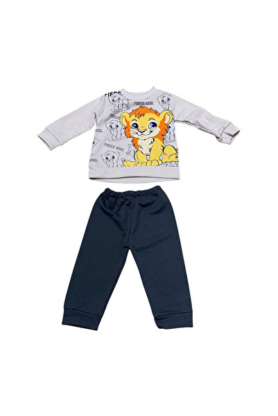 OEM Σετ από βαμβάκι για μωρά, μπλούζα και πολύχρωμα παντελόνια, με σχέδιο λιο...