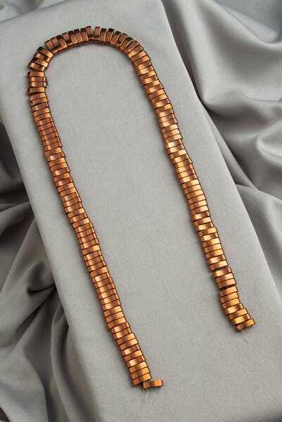 Uçar Doğaltaş Hematit Doğal Taş Kahverengi Çift Delikli 3x10mm Dizi