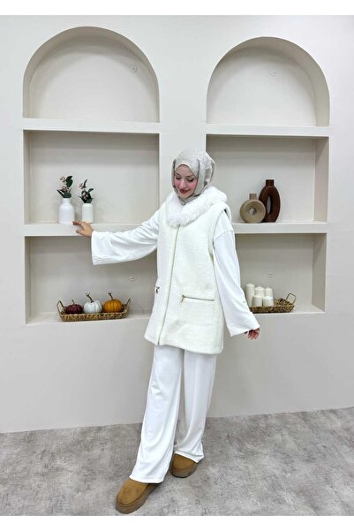 lurex moda Angora Fur Vest