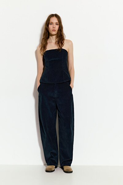 Pull & Bear Kadife straplez top