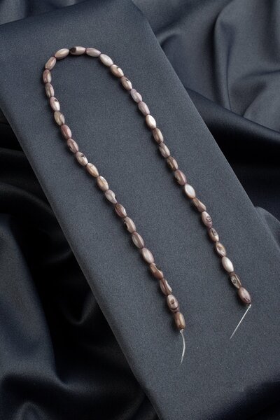 Uçar Doğaltaş Doğal Taş Parlak Kahverengi Arpa Kesim 5x9mm Dizi [AB+]