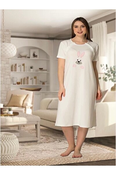 Lohusa Homewear Kadın Pembe Özel Tasarım Kolay Emzirme Özellikli Gecelik