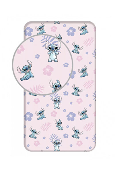 Disney Lilo & Stitch Fitted Sheet, 100% Cotton, 90 x 200 cm +25 cm