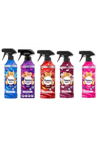 Yumoş Spray Yumos pentru haine, sortimente asortate, pachet 5 x 450 ml