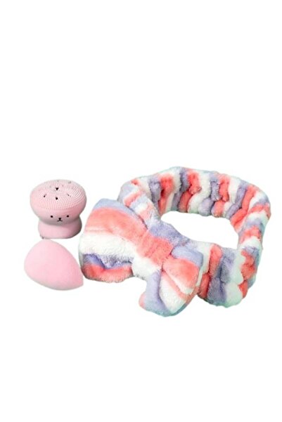 KESNUP Σετ σπα με κορδέλα για τα μαλλιά, συσκευή καθαρισμού, σφουγγάρι μακιγι...