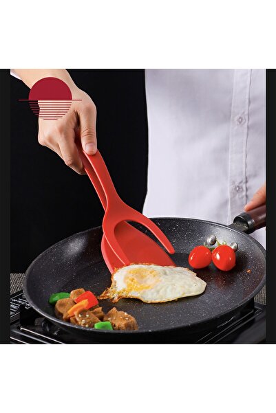 Flippy Multifunctional Tong-type Spatula, Flippy, Cooking Tong Spatula, 31 x 8.5 cm Red