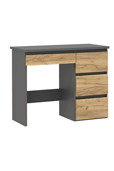 SERSIMO Birou de calculator Beta 3 cu 4 sertare, 94x43x75 cm, antracit/finisaj artizanal