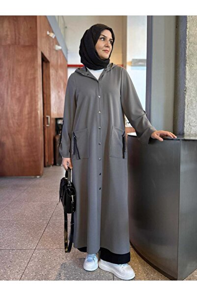 Berika YILDIRIM ÖRME KREP HIRKA GRİ