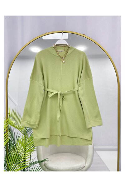 YEDİLALE Zero Neck Tricot Tunic with Belt