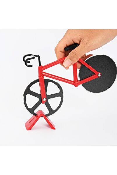 Flippy Creative Flippy Pizza Knife, Bicycle Shape, With Knife Holder, 19x12.5 cm, Steel/PP, Black