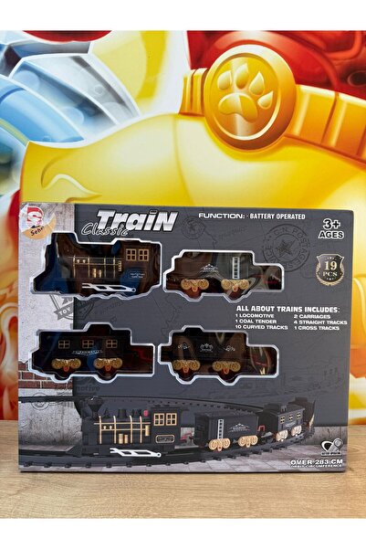 scntoys Oyuncak 19 Parça Klasik Tren Seti Sesli Işıklı 283CM Farklı Ray Model...