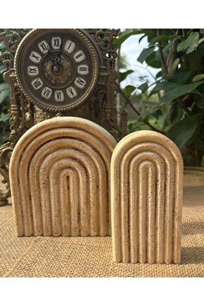 By Nese 2 adet gökkuşağı dekoratif sütün obje cüce heykel eskitme boya