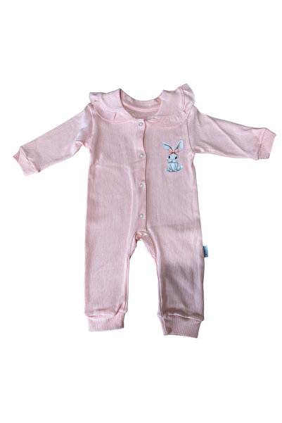 OEM Salopetă cu guler volănaș și imprimeu iepuraș