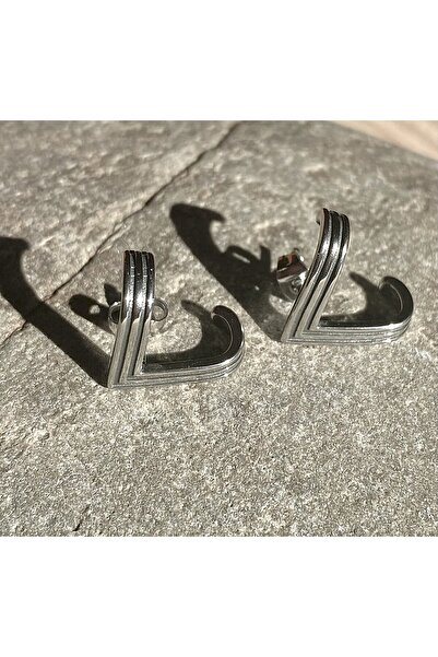 Viking Striped Nail Model S+ Quality 316L Stainless Tarnish-Free Steel Earrings Pair