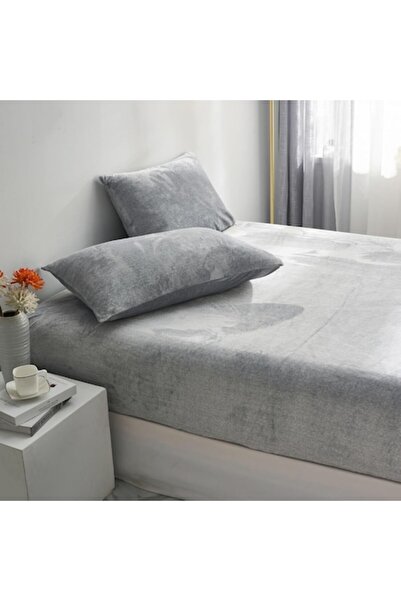 Luofanfei Luofanfei Velvet Bed Sheet, Light Grey, 160x200x30cm, with Elastic