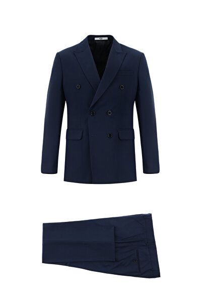 Kiğılı Slim Fit Dar Kesim Kruvaze Takım Elbise