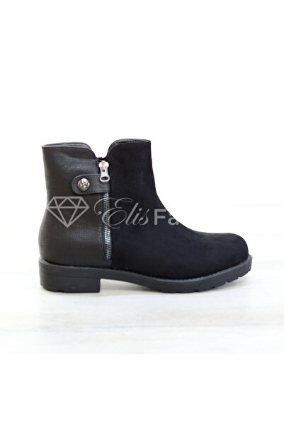 Elis Fashion Ghete de dama negre cu talpa joasa si fermoare #2791