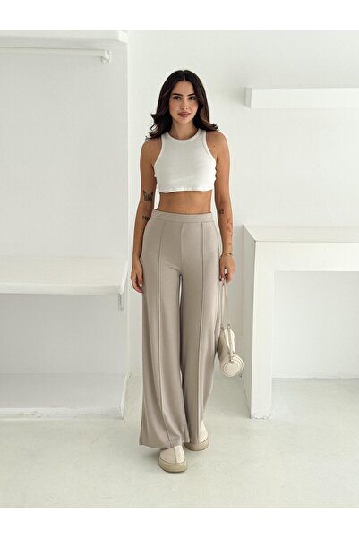 Elaxi Women's Modal Fabric piped Palazzo Pants