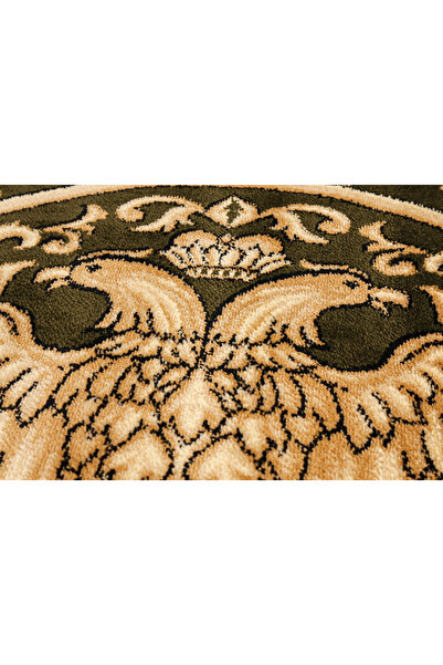 Lotos Round Carpet Church Pattern 15032-310, Double-Headed Eagle Print, Green, 8 mm Thread