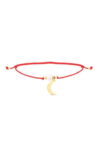 Koçak 14 Ayar İncili Ay Altın İpli Bileklik