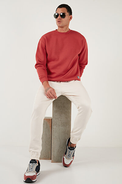 Buratti Регулярна кройка, велосипедна яка, подплатена с памучен флис, мека шерпа суитшърт за мъже SWEAT 5905255