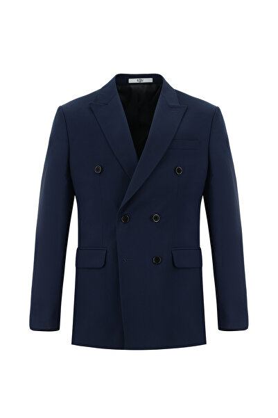 Kiğılı Slim Fit Dar Kesim Kruvaze Takım Elbise
