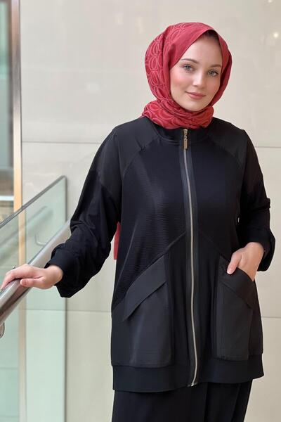 Nurcan Çetin Shalwar Suit with Zipper Detailing on the File (Leg) Part