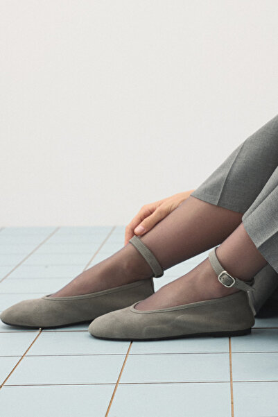 Jolamier Tokalı Süet Babet Gri