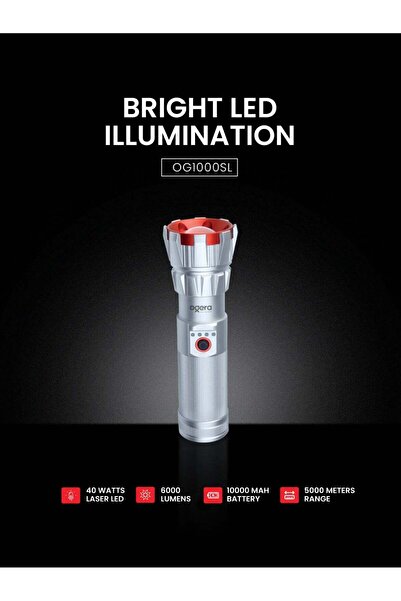 Ogera مصباح يدوي LED قابل لإعادة الشحن 1D - مصباح يدوي تكتيكي عالي السطوع