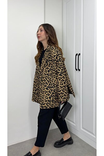 ALVOR Leopard Print Blazer Lined Jacket