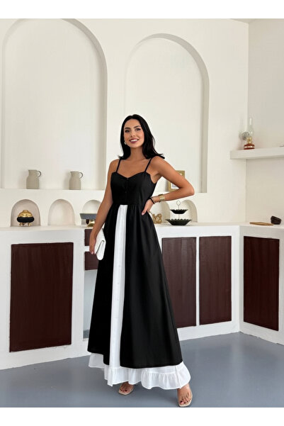 Buklemoda Φόρεμα με σχέδιο από εισαγόμενο ύφασμα κρεπ μαύρο