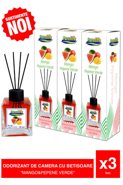 PureLife Room Air Freshener Set – 3 x 120 ml New Collection (Mango Watermelon)