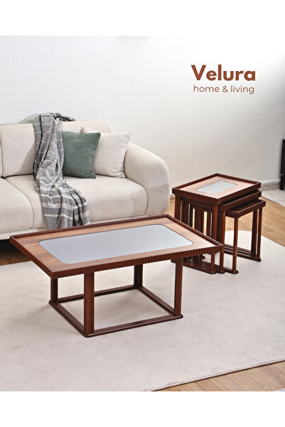 Velura Home & Living Kaptan Sehpa Takımı & Orta Sehpa - Zigon Sehpa
