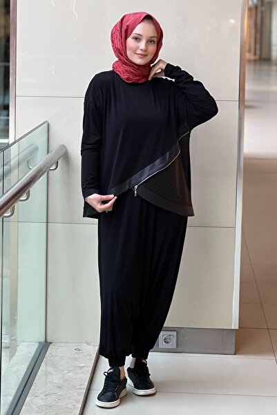 Nurcan Çetin Asymmetrical Cut Tunic Shalwar Set