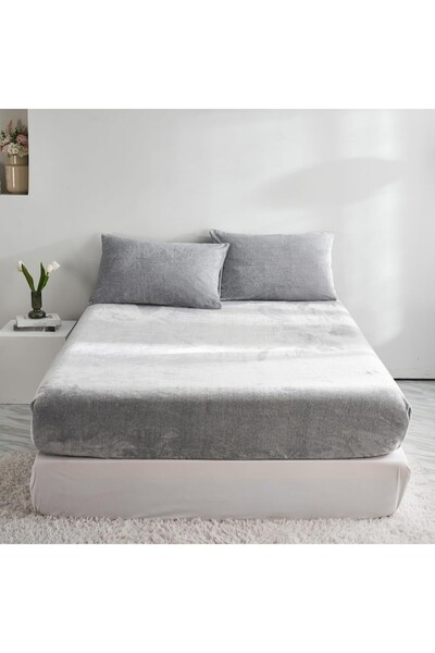 Luofanfei Luofanfei Velvet Bed Sheet, Light Grey, 160x200x30cm, with Elastic