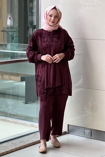 Ghisa Ethnic Patterned Asymmetrical Tunic Pant Set
