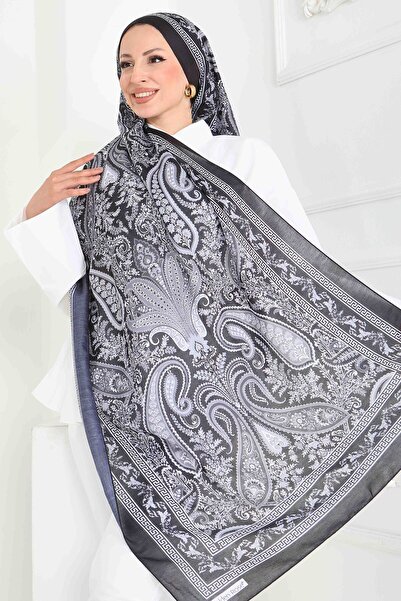 TOFİSA شال قطني من سلسلة Etnika Soul باللون الأسود - 27856-BLACK