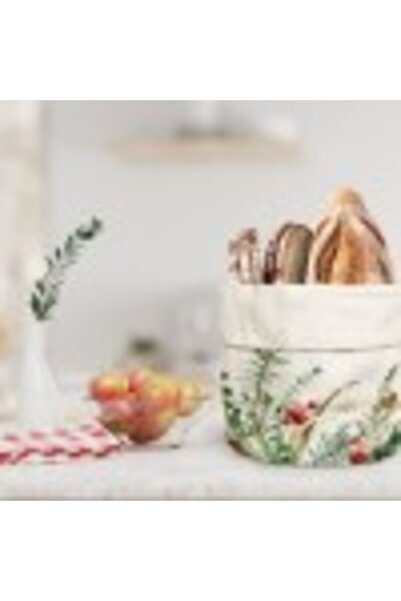 Lenjerii Deosebite Christmas Cotton Bread Basket with Sprigs, Jasmin