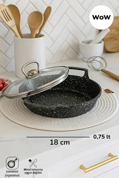 WOW Döküm Granit 18 CM Kapaklı Sahan Tava