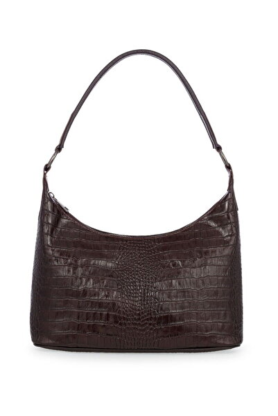 Bilik Deri Crocodile Brown Women's Shoulder Bag Blm 8107-Kr