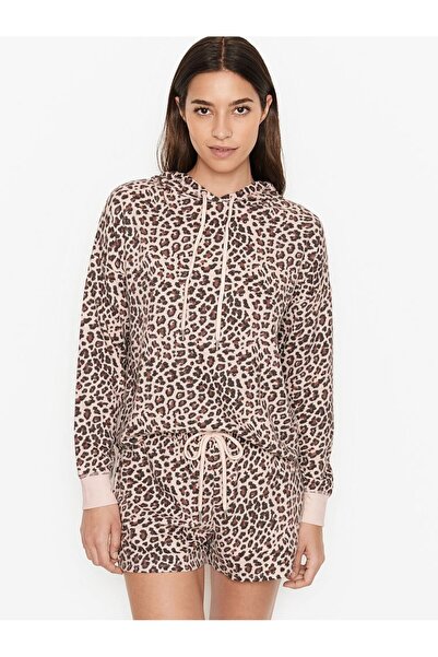 Victoria's Secret Women's tracksuit, Glow Waffle Hoodie and Short Set, Victoria's Secret, Animal Print, XS INTL