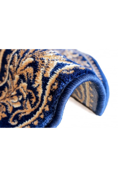 Lotos Round Carpet Church Pattern 15032-810, Double-Headed Eagle Print, Blue, 8 mm Thread