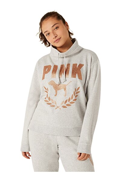 Victoria's Secret Women's hoodie, Victoria's Secret, Everyday Lounge Cowl Neck Pullover, Grey, M INTL