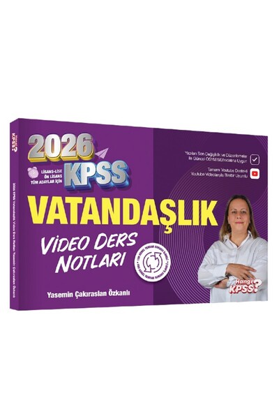 Hangi KPSS 2026 KPSS Vatandaşlık Video Ders Notları Tüm Adaylar İçin Yasemin Özkanlı
