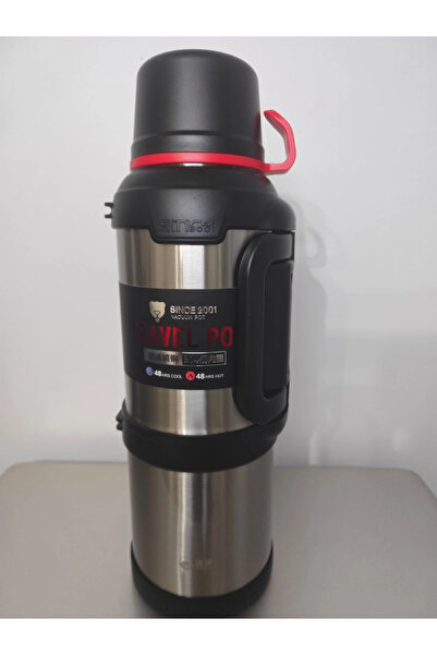 VACUUM Travel Pot 4 Litre Dağcı Termos SİYAH PASLANMAZ ÇELİK renk