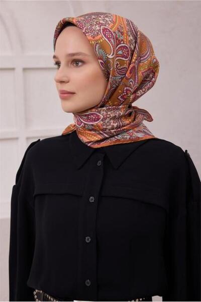 Belli Φουλάρι Tivil Pure Silk 4202 - 54 Πορτοκαλί έθνικ σχέδιο