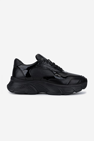Erkek Hakiki Deri Siyah Sneakers & Spor Ayakkabı