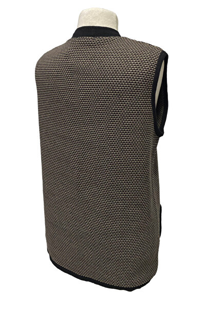 Giyinen Mağazaları Selver Front Buttoned Double Pocket Winter Wool Knitted Mother Vest